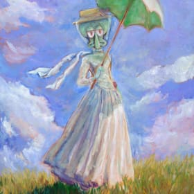 Lady with a Parasol - Framed Giclée Print by Thalia Lemon item