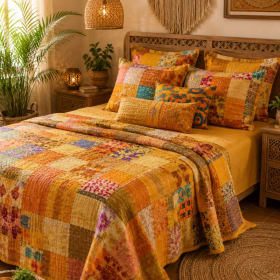 Kantha Patchwork Quilt Pillow Covers (20"x28") item