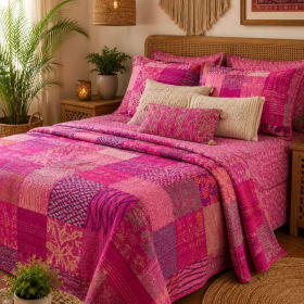 Kantha Patchwork Quilt Pillow Covers (20"x28") item
