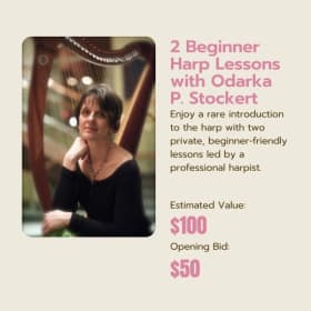 2 Beginner Harp Lessons with Odarka P. Stockert item