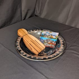 The Dunes Pottery Salad Bowl & Teak Salad Tongs item