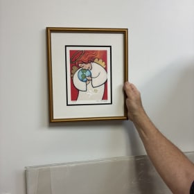 Custom Framed Angel Picture in Museum Glass item