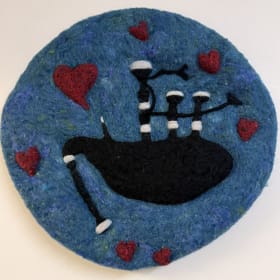 Great Highland Bagpipe Handcrafted Wool Needle Felt Art item