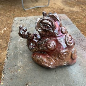 RAKU Fired Ceramic Meditating Frog from Bjork Creations item