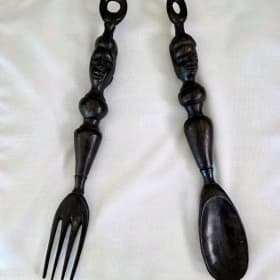 South African Heritage: Hand-Carved Figural Serving Set item
