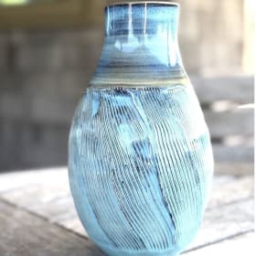 "Blue Atlantic" Ceramic Vase by Mary Jaffe item