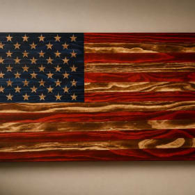 American Wooden Flag item