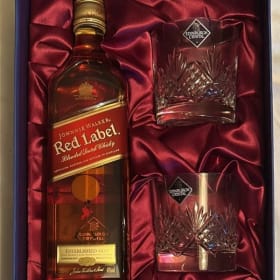 Johnny Walker Whiskey Set with Two Edinburgh crystal glasses item