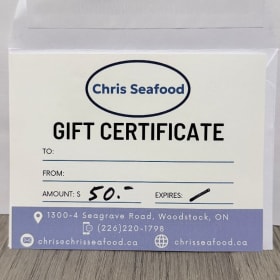 Chris Seafood $50 Gift Certificate item