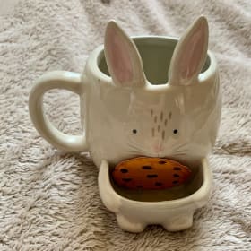 Rabbit mug with biscuit holder item