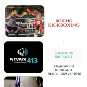 Fitness 413 – 3 Private Kickboxing Lessons 💪 item