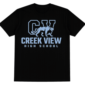 TS- CVHS Cougar LOGO- Blue on black- Adults S-XL item