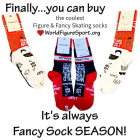 Photo of Red & Black World Figure & Fancy Skating Socks