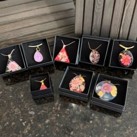 Red & Pink Resin Necklace item
