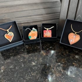 Orange & Yellow Resin Necklace item
