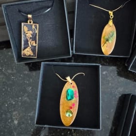 Orange & Yellow Resin Necklace item