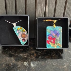 Teal Resin Necklace item