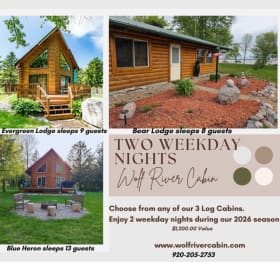 Two Weekday Nights Wolf River Cabin item