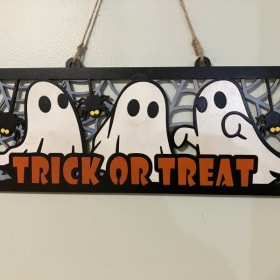 Laser Layered wood sign for Halloween item