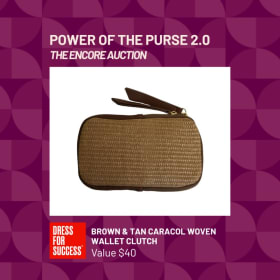 Brown & Tan Caracol Woven Wallet Clutch item