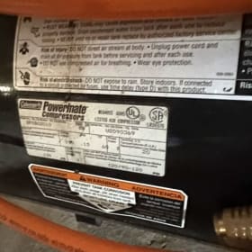 OA6017  Coleman Powermate 20 Gallon Compressor item