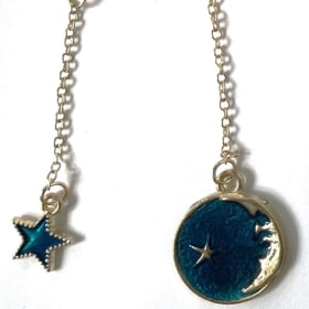 Gold & Teal Mismatched Dangle Earrings item