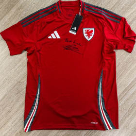 Cymru Footie Shirt ~ signed by legend Chris Gunter item