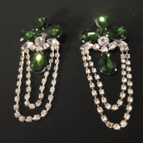 Emerald Green and Clear Earrings item