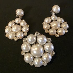 Pearl & Clear Stone Earrings & Ring Set item