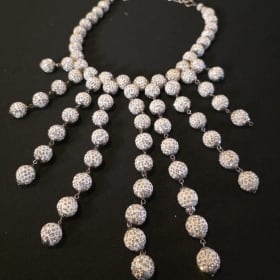 Rhinestone Encrusted Bead Necklace item