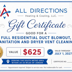 Full Residential Home Duct Blowdown, Sanitation & Dryer Vent item
