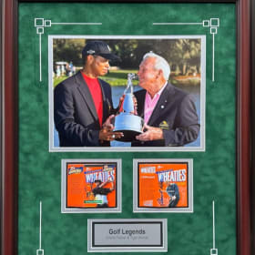 Arnold Palmer & Tiger Woods Signed Wheaties Display item