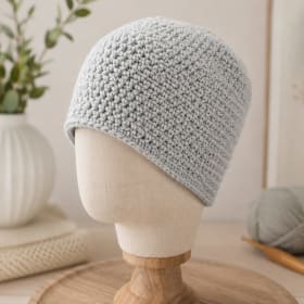 Handcrafted Crochet Beanie - Light Gray item