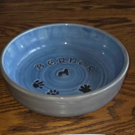 "BERNER - Pawprints" Handmade Pottery Bowl item