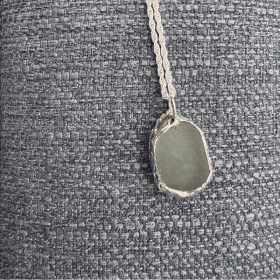 16" Silver Pendant Seaglass Necklace item