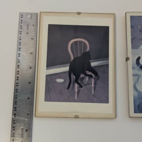 Photo of Item # 20 – Pair of Framed Postcards – Black Cats