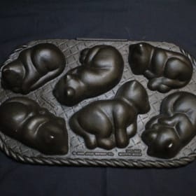 John Wright Cast Iron Sleeping Cat Cake Pan item