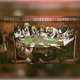A timeless twist on a classic scene, with a canine cast. item