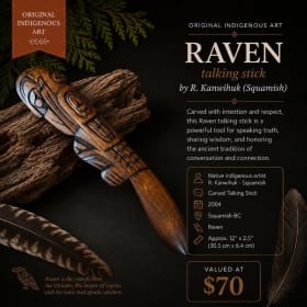Raven Talking Stick by R. Kanwihuk item