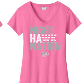 Pink -Nighthawk Nation- cotton - Vneck item