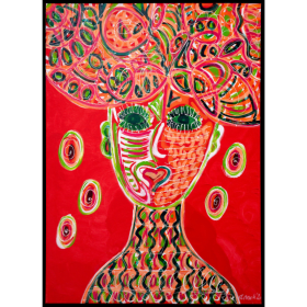 « New Earth » par Katja van den Bogaert – Peinture originale 41"x56.5" item