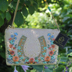 Photo of Iron Luck Beaded Horseshoe and Floral Crossbody Bag