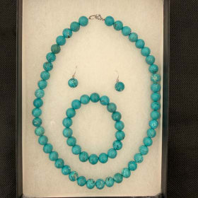 Turquoise Necklace, Bracelet & Earrings item