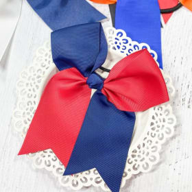 Navy/Red Cheer Bows item
