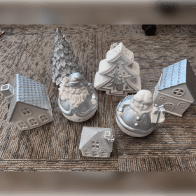 Lighted Ceramic Christmas Village - Silver item