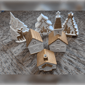 Lighted Ceramic Christmas Village - Gold item