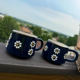 Turkish Porcelain Floral Bowl Set & Hand-Painted Mugs item