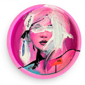 Artist-embellished side table by Matt Mulhern “Mully” item