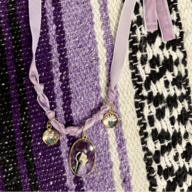 Lavender Ribbon Charm Necklace item
