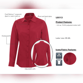 L6013 Ladies' Coal Harbour Long Sleeve Woven Shirt item